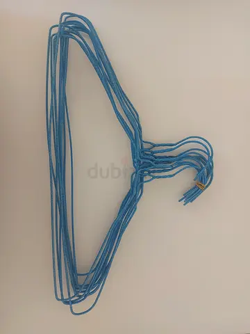 Set of Blue Metal Clothes Hangers