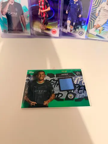 Savinho Manchester city relic numbered /99 topps finest card