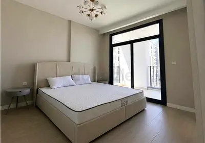 Modern Upholstered Bed Frame with Winged Headboard