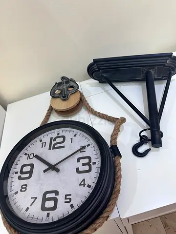 United Furniture Wall Clock with Pulley Rope (New in Box)