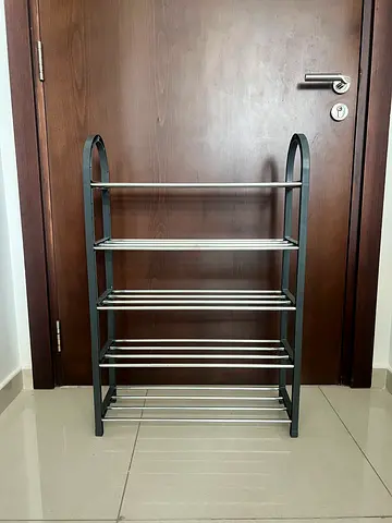 Metal 4-Tier Shoe Rack — Compact Entryway Organizer