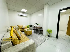 Luxury apartment, second occupancy, one bedroom and living room with a balcony and open view. Ajman,
