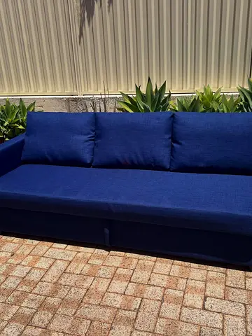 Comfortable Blue Outdoor Sofa with Cushions