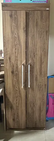 Tall wooden wardrobe / storage cabinet - 2-door, good condition