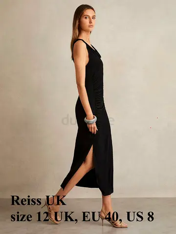 Dress Paige Cowl-Neck Ruched Jersey Midi from Reiss UK. Size 12 UK, EU 40, US 8. Brand new with tag