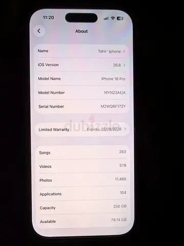 iPhone 16 Pro 256GB - Good Condition, Limited Warranty Until Aug 2026