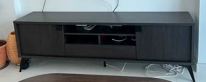 Dark wood TV unit / entertainment console - good condition