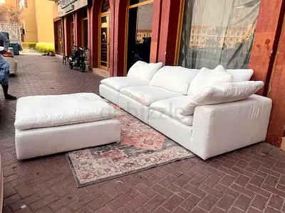 High quality Marina Home luscious Modular feather filled sofa with footstool