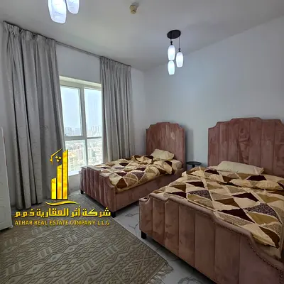 With a stunning sea view, the most luxurious and elegant furnished two-bedroom apartment with a living room, gym, swimming pool, and private parking.