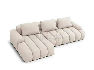 Modern Cream L Shaped Sofa, Sectional Sofa 2-Seater Sofa 3-Seater Modular Sofa with Cushions