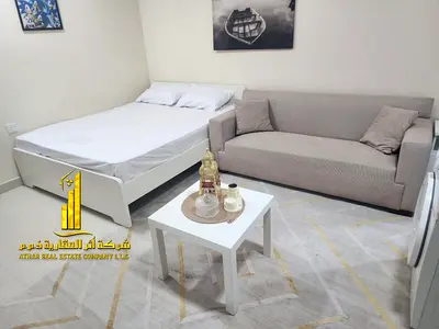 Luxury second occupied studio with open kitchen and open view, fully furnished ✨ Ajman Al Hamidiya. For monthly rent.