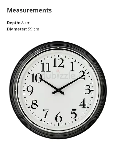 IKEA BRAVUR Wall clock, black, 59 cm
