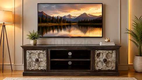 Marina Home Solid Wood Antique Tv Table