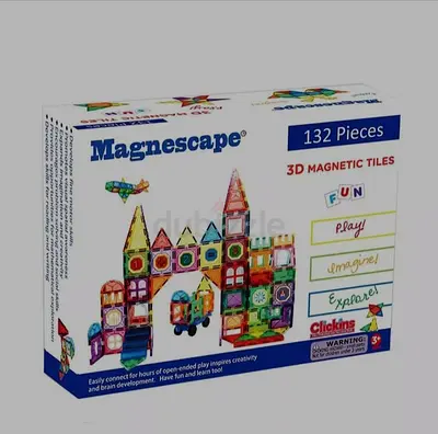 Magnescape 132-piece 3D Magnetic Tiles Building Set - Excellent Condition