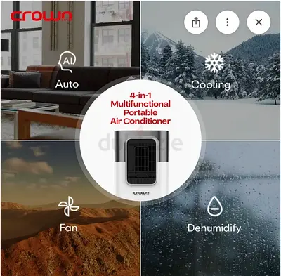 Crownline Portable Air Conditioner W/Remote Control, PAC-405 (25 m², 1350 W)