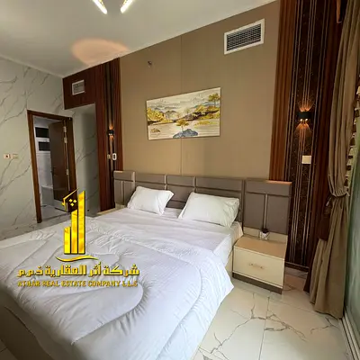 Luxury one-bedroom apartment with sea view in Ajman - Al Rashidiya 1 - Oasis Towers - furnished, available for monthly rent