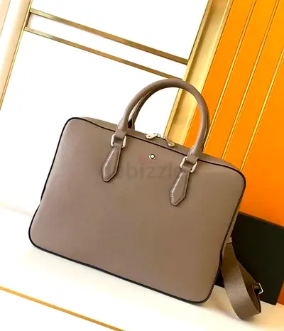 Montblanc brown leather loptop bag