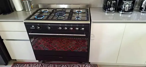 Smeg black top gas / electric oven cooker 90x60cm