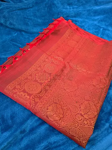 Red Silk Blend Saree