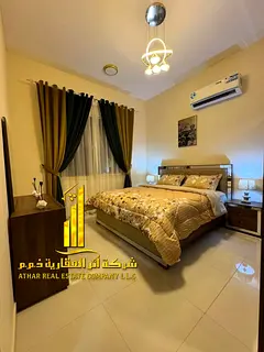 Luxury one-bedroom apartment in Ajman - Al Rawda 2 - Sheikh Ammar Street - furnished with hotel-styl
