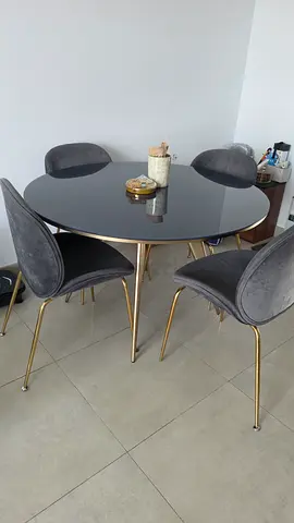 West Elm Arden Round Dining Table (48") in the Deep Sea Glass / Light Bronze finish option