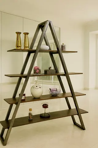 A- Frame Wooden Bookshelf/ Display Rack With Iron Frame