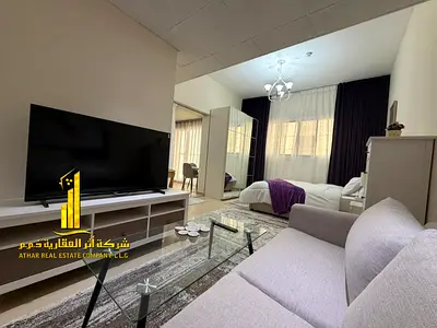 فرصة ذهبية أفخم استوديو مفروش بالكامل للإيجار الشهري في ابراج الياسمين الجرف 2– عجمان ✨