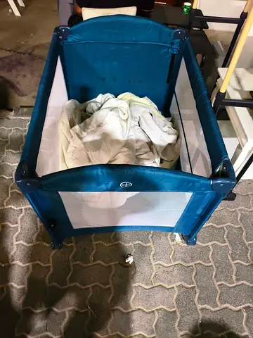 Used Foldable Baby Playpen / Travel Cot - Blue