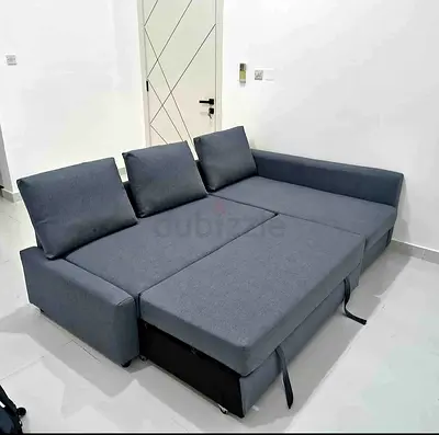ikea L shape  sofa cum bed with big storage  and you can  fix the storage left or right any side