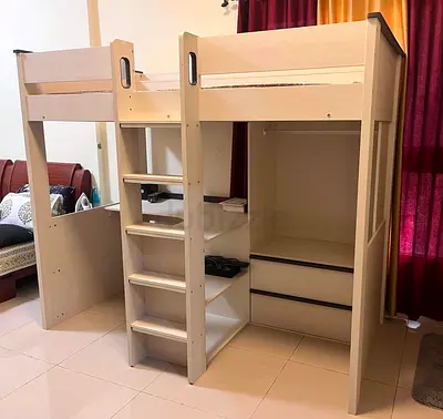 Wooden Loft Bed with Integrated Desk and Wardrobe Storage Brand new and unused