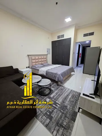 A golden opportunity! Luxurious, fully furnished studio apartment for monthly rent in Al Muwaihat 2, near Sheikh Ammar Street – Ajman ✨