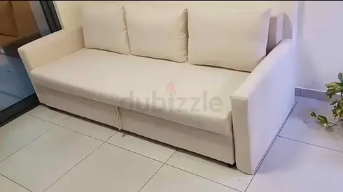 Cream 3-seater Sofa Bed in Good Condition