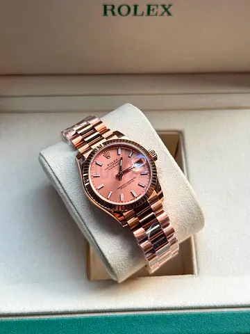 Rolex President 18K Rose Gold Ladies Watch with Pink Dial
