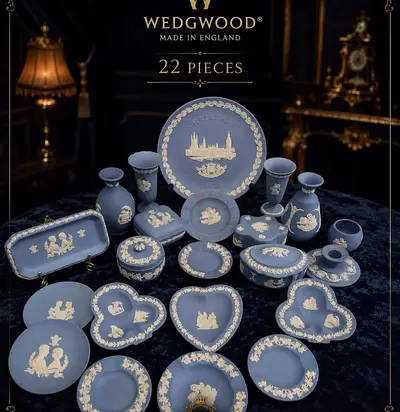 مجموعة ويدجوود الإنجليزية الأصلية – 22 قطعة | Wedgwood Jasperware Made in England