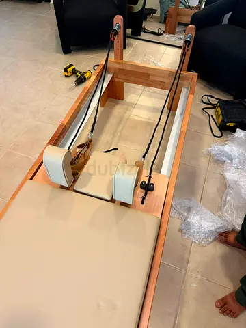 Wooden Pilates Reformer with Tower — Excellent Condition, AED 6,000 (Negotiable)