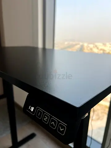 Electric Height-Adjustable Standing Desk — Black, Compact