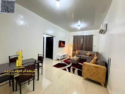 🏡  أفخم شقة غرفة وصالة مفروشة بالكامل للإيجار الشهري في المويهات 2 قريب من المستشفى السعودي الألماني وسيتي لايف التلة سهل المخرج لدبي والشارقة - عجما