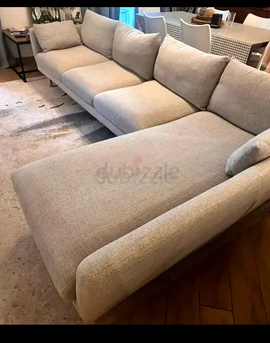 Light grey 3-seater fabric sofa — good condition