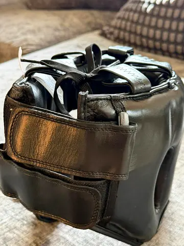 Black Leather Boxing Headgear - Good Condition