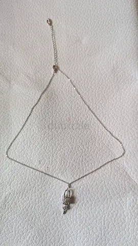 Silver chain necklace with small padlock pendant