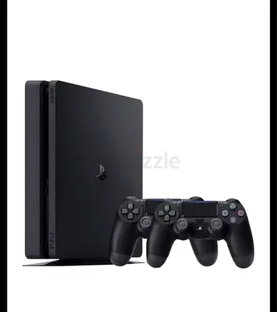 Sony PlayStation 4 Slim with 2 DualShock 4 Controllers - Good Condition