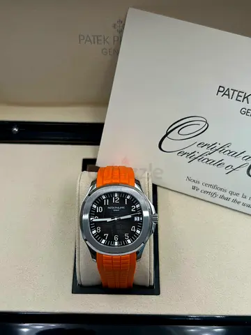 This is a Patek Philippe Aquanaut, likely a stainless steel model like the 5167A or 5968A, featuring