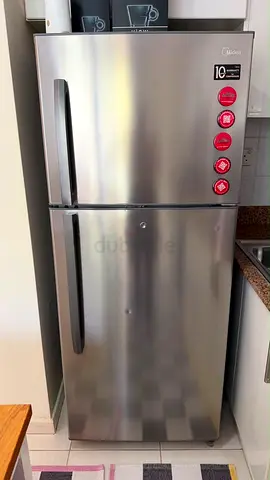 Midea 2-Door Top Freezer Refrigerator - Stainless Steel, 10 Years Warranty