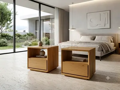 Pottery barn Pair of Modern Bedside Nightstands with Drawer