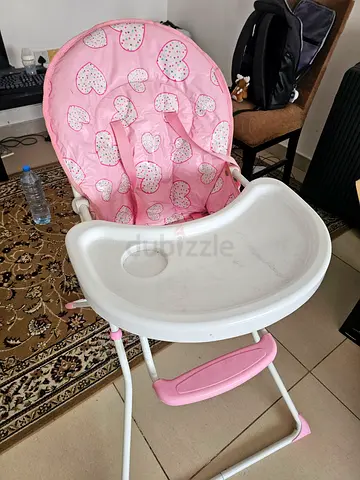 Babyshop Pink baby high chair with detachable tray - gently used
