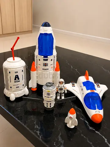 Space Rocket Playset with Shuttle, Modules and Astronaut Figure