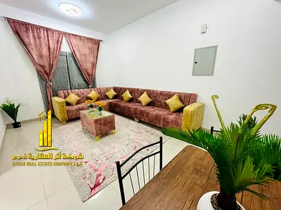 Luxury apartment, second occupancy, one bedroom and living room with a balcony and open view. Ajman, Al Nuaimiya. for monthly rent.