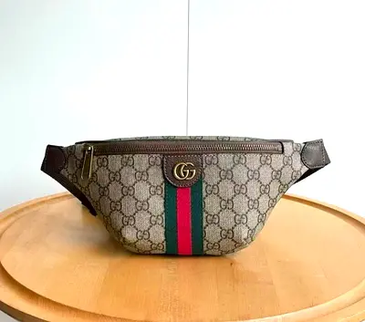 Gucci Belt Bag GG Supreme Sherry Brown Leather
