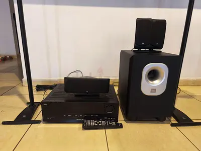 Harmon Kardon AV Receiver with JBL Subwoofer and Satellite Speakers