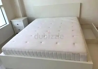 Ikea malam bed with ikea mattress king size 180 x200cm